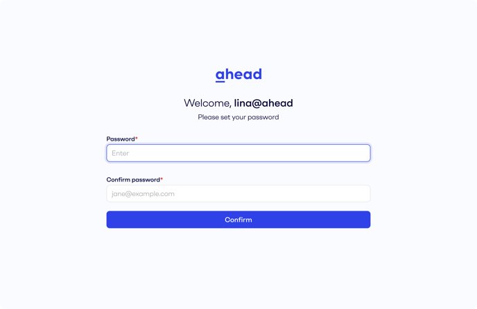 1st login - set password