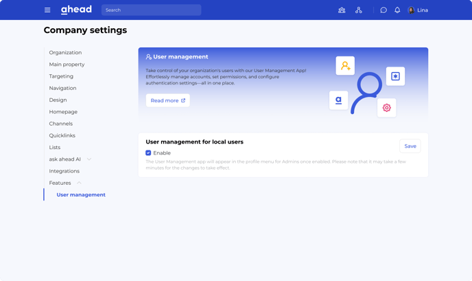Enable - User mngmt