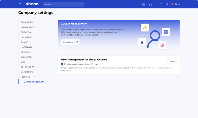 Enable creation of aID users