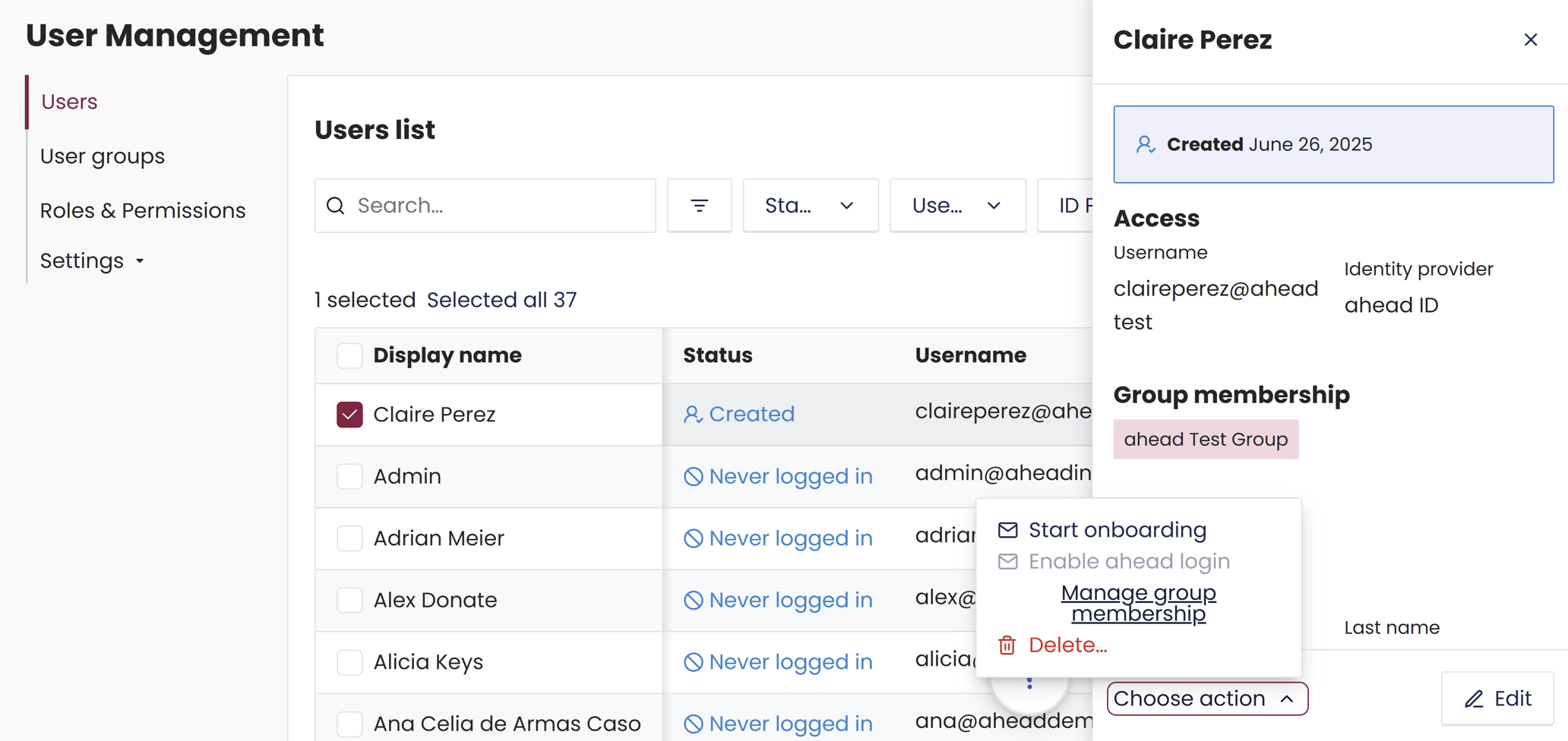 Creating User Groups and adding Users to them