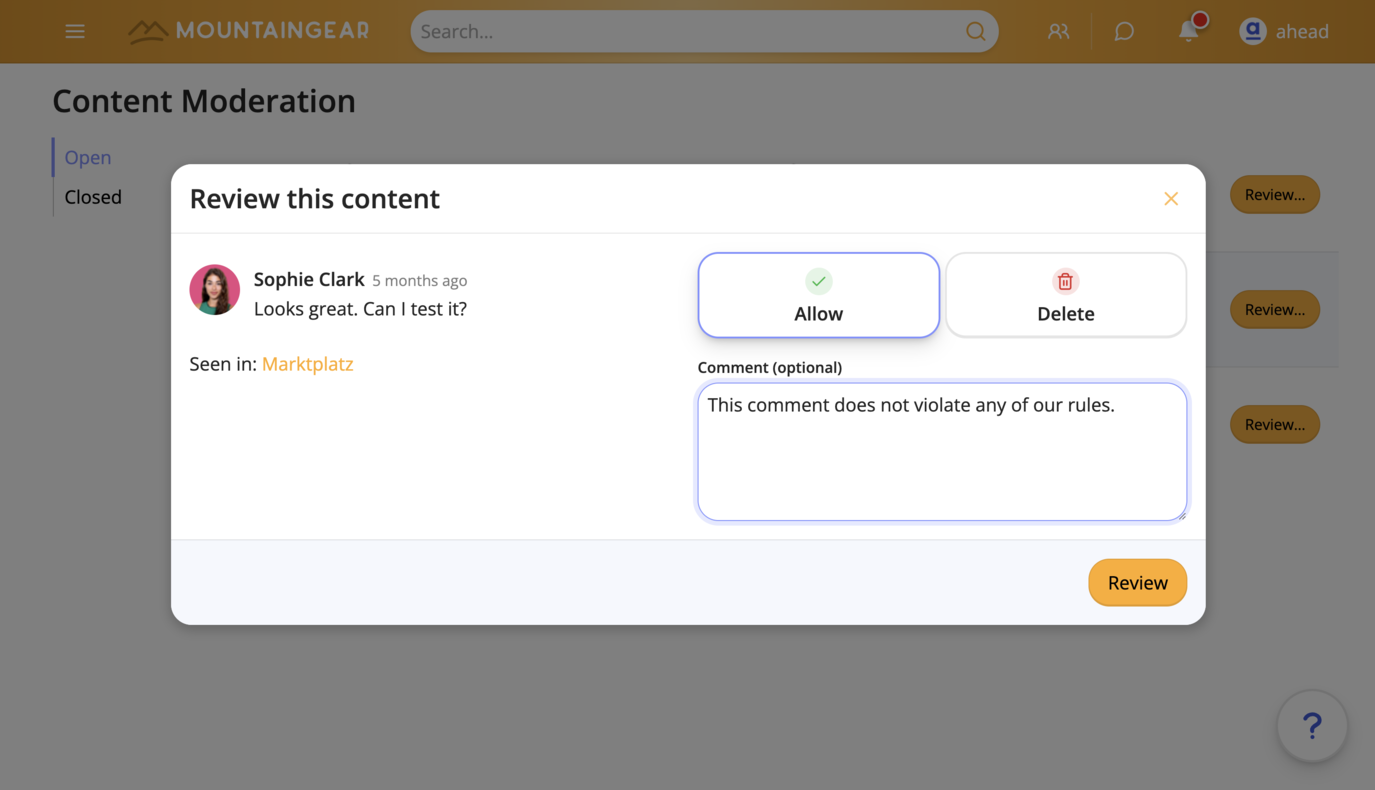Review Reported Case Ui How to manage and review reported content?